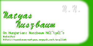 matyas nuszbaum business card